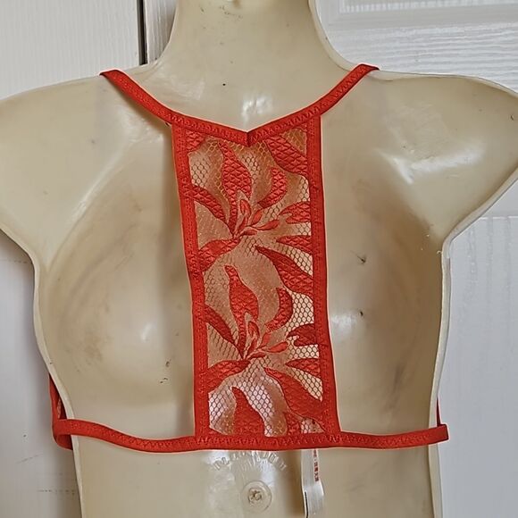 HOST PICK Free People Lace Bralette Racer Back Bra Henna Red XS - Picture 3 of 16